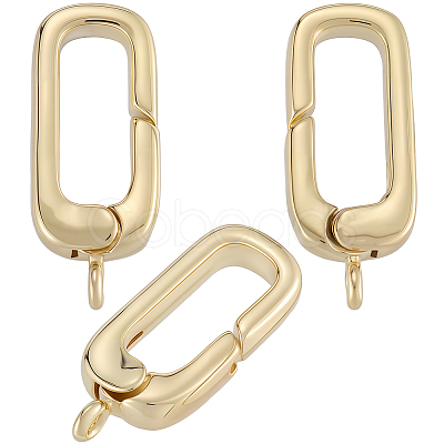 6Pcs Rack Plating Brass Spring Gate Rings KK-SC0006-48G-02-1
