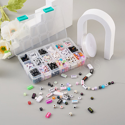 DIY Alphabet Themed Stretch Bracelet Making Kits DIY-PJ0001-08-1
