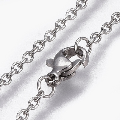 Non-Tarnish 304 Stainless Steel Cable Chain Necklaces NJEW-F248-24A-P-1