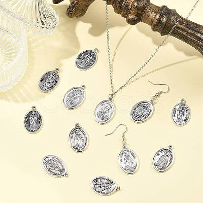 30Pcs 6 Styles Religion Tibetan Style Alloy Pendants FIND-FS0005-01-1