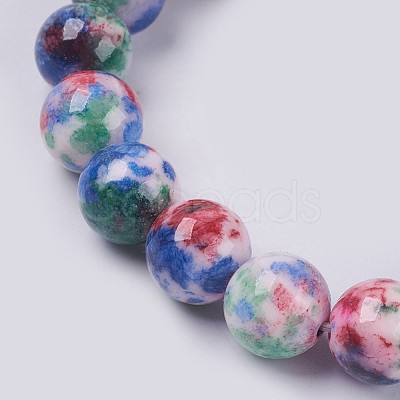 Natural Jade Beaded Stretch Bracelet BJEW-P214-M-8mm-1