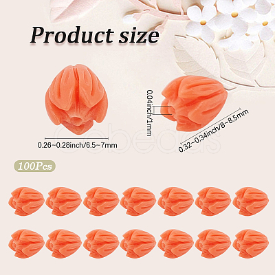 100Pcs Dyed Synthetic Coral Beads CORA-SC0001-19B-1