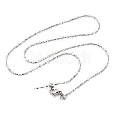 Non-Tarnish 304 Stainless Steel Snake Chain Necklace for Women NJEW-G104-01P-1