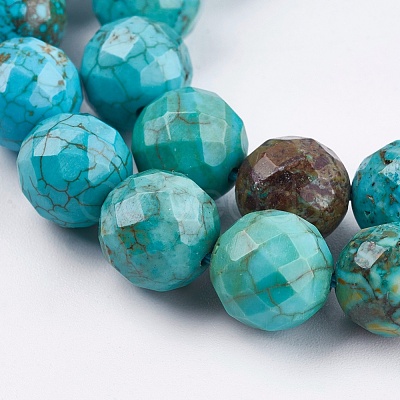 Dyed & Heated Natural Magnesite Beads Strands TURQ-F010-11-6mm-1