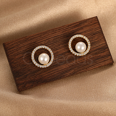 Cubic Zirconia Ring Stud Earrings BR6560-1