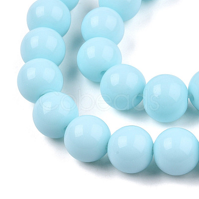 Opaque Solid Color Glass Beads Strands LS-GLAA-T032-P10mm-10-1