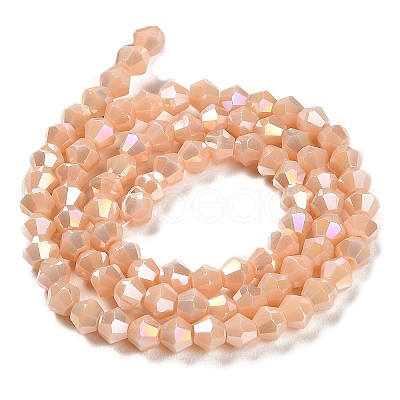 Opaque Solid Color Electroplate Glass Beads Strands X1-GLAA-F029-P4mm-A06-1
