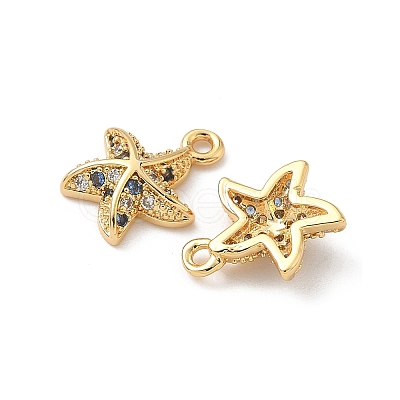 Brass Micro Pave Cubic Zirconia Charms X1-KK-C099-01B-G-1