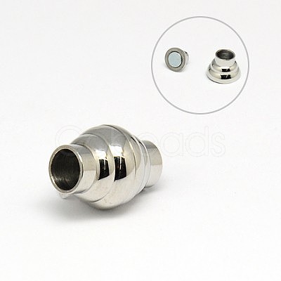 Tarnish Resistant 304 Stainless Steel Magnetic Clasps with Glue-in Ends STAS-K006-17C-1