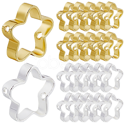 100Pcs 2 Colors Rack Plating Brass Bead Frames KK-SP0002-25-1