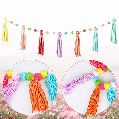 Wool Felt Ball Tassel Garland Banner DIY-WH20011-28A-1