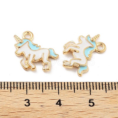 Light Gold Plated Alloy Enamel Pendants X-ENAM-M219-08KCG-04-1