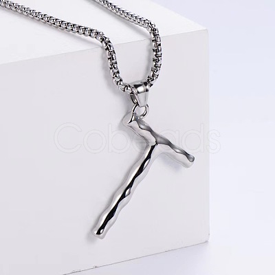 Minimalist chic collarbone necklace with 26 English letters design LW4134-46-1