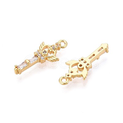 Brass Micro Pave Cubic Zirconia Pendants KK-N263-84G-1