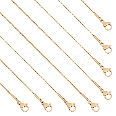 8Pcs 0.9MM 304 Stainless Steel Snake Chain Necklaces STAS-PH0006-90-1