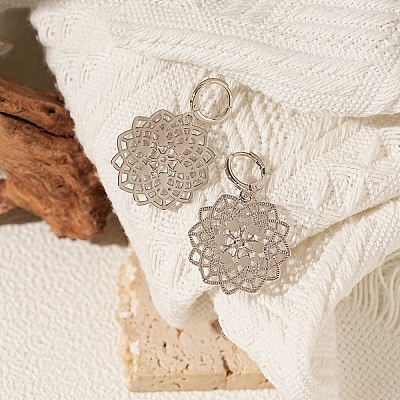 Brass Hoop Dangle Earrings WG5E99C-02-1