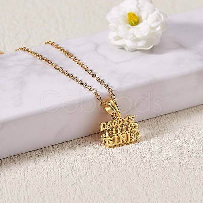 Word Daddy's Little Girl Pendant Necklace JN1040A-1