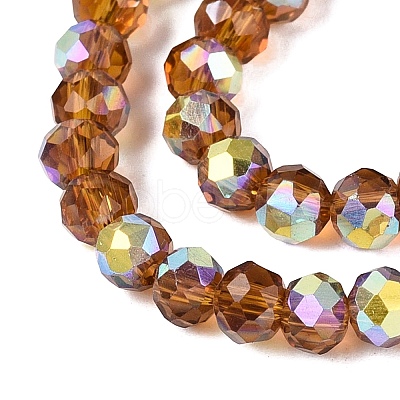 AB Color Plated Transparent Glass Rondelle Beads Strands EGLA-T029-4mm-10I-1