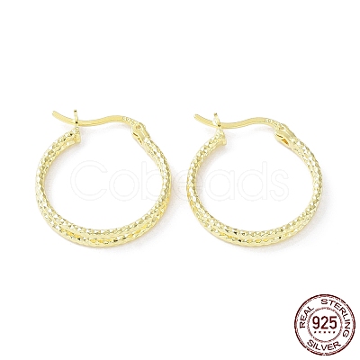 925 Sterling Silver Hoop Earrings EJEW-K258-14G-1