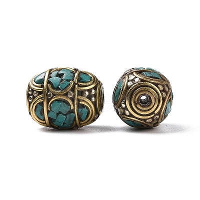 Handmade Tibetan Style Brass Beads TIBEB-C002-09AG-1