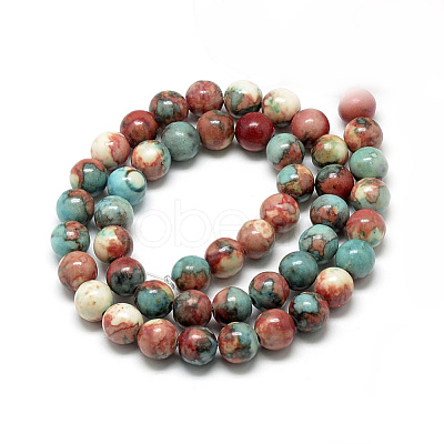 Synthetic Ocean White Jade Beads Strands G-S254-6mm-C07-1