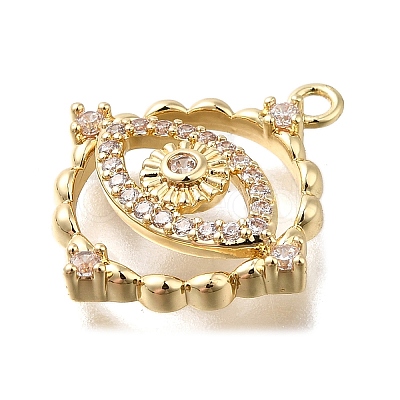 Brass Micro Pave Cubic Zirconia Pendants KK-Q048-23G-1