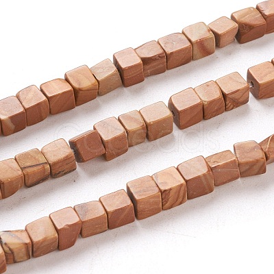 Natural Wood Lace Stone Beads Strands G-F631-K07-1