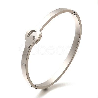 304 Stainless Steel Hinged Bangles for Women BJEW-F474-46P-1
