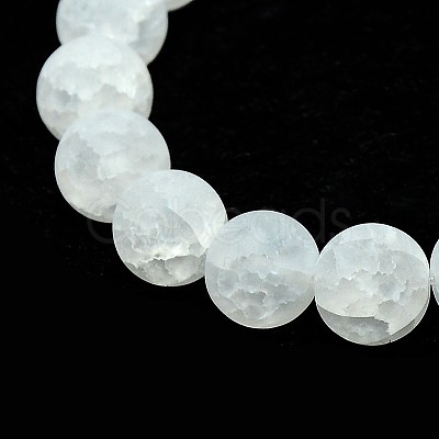 Synthetic Frosted Crackle Quartz Round Beads Strands G-L155-8mm-06-1