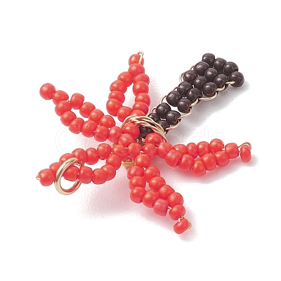 Glass Seed Beaded Pendants PALLOY-MZ01251-1