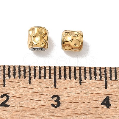 Hammered 304 Stainless Steel Beads STAS-Z184-03G-1