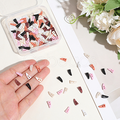 140Pcs 7 Colors Resin Buttons BUTT-GF0004-06-1