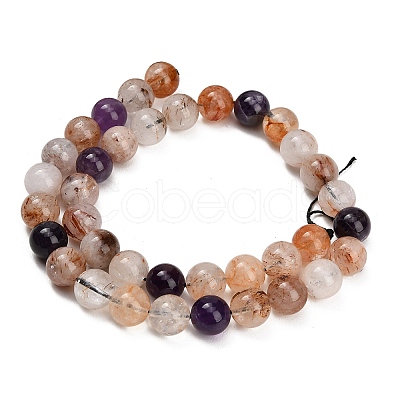 Natural Black Gold Rutilated Quartz Beads Strands GG-CBAC678-A02-10mm-1