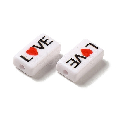 Spray Painted Opaque Acrylic Beads OACR-G029-01-1