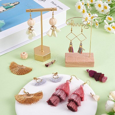 DIY Layered Tassel Drop Earring Making Kit DIY-SZ0009-86-1