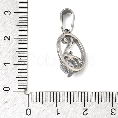 304 Stainless Steel Rhinestone Pendants STAS-A140-05A-P-1