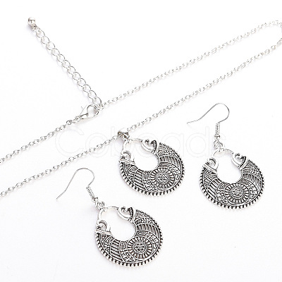 Bohemian Style Alloy Pendant Necklaces & Dangle Earrings Sets WG43411-01-1