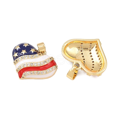 Brass Micro Pave Cubic Zirconia Pendants KK-C248-11A-G-1