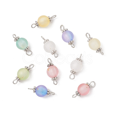 Frosted Transparent Acrylic Round Links Connector Charms PALLOY-JF04172-S-1