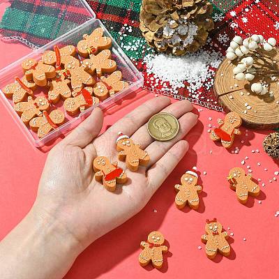 18Pcs 6 Styles Christmas Opaque Resin Cabochons RESI-CJ0004-73-1