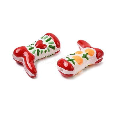 Boot Baking Paint Glass Enamel Beads LAMP-C020-02-01-1