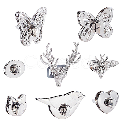 8 Sets 8 Styles Zinc Alloy Bag Twist Lock Accessories FIND-PH0002-23P-1