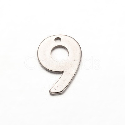 Tarnish Resistant Number 201 Stainless Steel Charms STAS-N082-04K-1