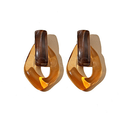 Oval Resin Dangle Stud Earrings FS-WGCF92D-01-1