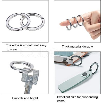 304 Stainless Steel Split Key Rings STAS-PH0002-22P-1