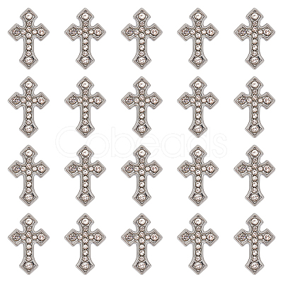 30Pcs Alloy Rhinestone Slide Charms FIND-SC0010-33-1