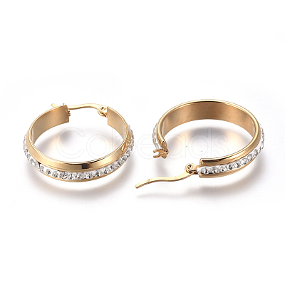 201 Stainless Steel Hoop Earrings EJEW-A055-18G-1