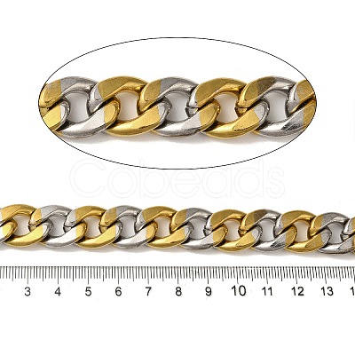 Ion Plating(IP) 201 Stainless Steel Rectangle Link Chains CHS-A012-01B-1