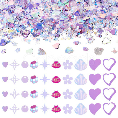 100G Plastic Sequins Beads PVC-TA0001-04C-1