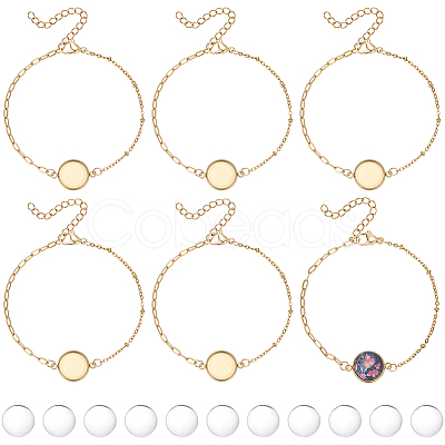 16Pcs 304 Stainless Steel Paperclip Chain Satellite Chain Bracelet Making BJEW-SP0001-32B-1